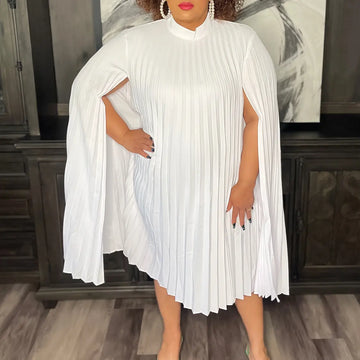 Cape Loose Pleated Plus Size African Dress Lady T Fashions
