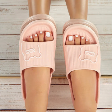 Stylish Striped Women’s Slippers - Open Toe, Comfortable & Non-Slip Indoor Shoes for All Seasons Lady T Fashions