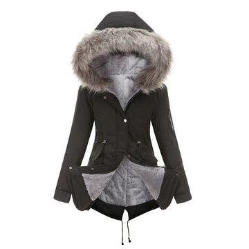 Parka Cotton-padded Coat Mid-length Hooded Lady T Fashions