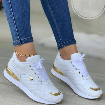 Women's Casual Sports Shoes, Fashion & Versatile Quilted Low Top Sneakers, Outdoor Non Slip Shoes Lady T Fashions