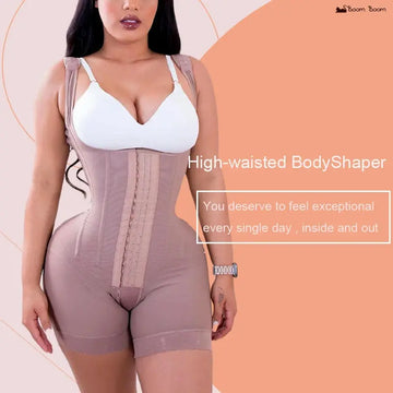 Women's A Comfy Shaping Jumpsuit Flatten Abdomen Waist and Hips Zip Front Closure Shapewear Firm Tummy Compression Butt Lifter - Lady T Fashions