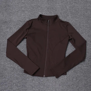Women Sport Jacket Long Sleeve Shirt Workout Coat Gym Training Clothing Yoga Sportswear - Lady T Fashions
