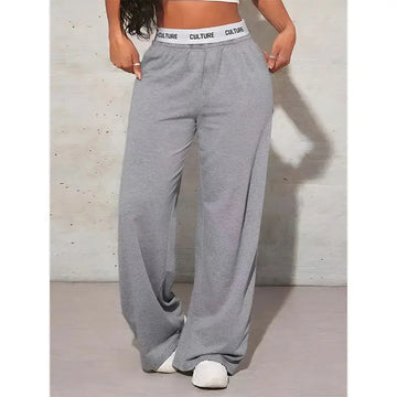Women's Fashion Pants High Waist Webbing Loose Women's Wide Leg Pants Solid Colour Casual Female Pants Autumn Daily Wear - Lady T Fashions