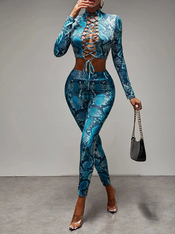 Women's Clothing Fashion Sexy Braided Lace Long sleeved Suit Pants - Lady T Fashions