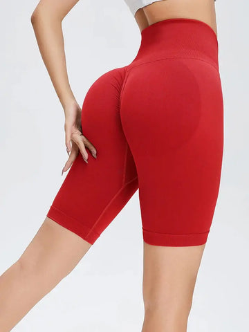Seamless Fitness Shorts Women Women Sports High Waist Shorts Fitness Casual Workout Running Peach Hip Shorts - Lady T Fashions