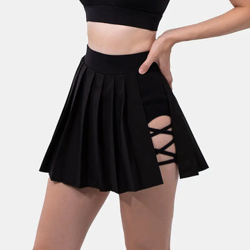 Pleated Exercise Skirt Anti-exposure Feather Tennis Yoga Skirts Lady T Fashions
