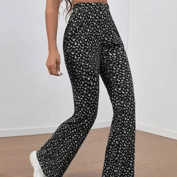 Ladies' Fashionable Casual High Waisted Pencil Geometric Printed Pants Lady T Fashions