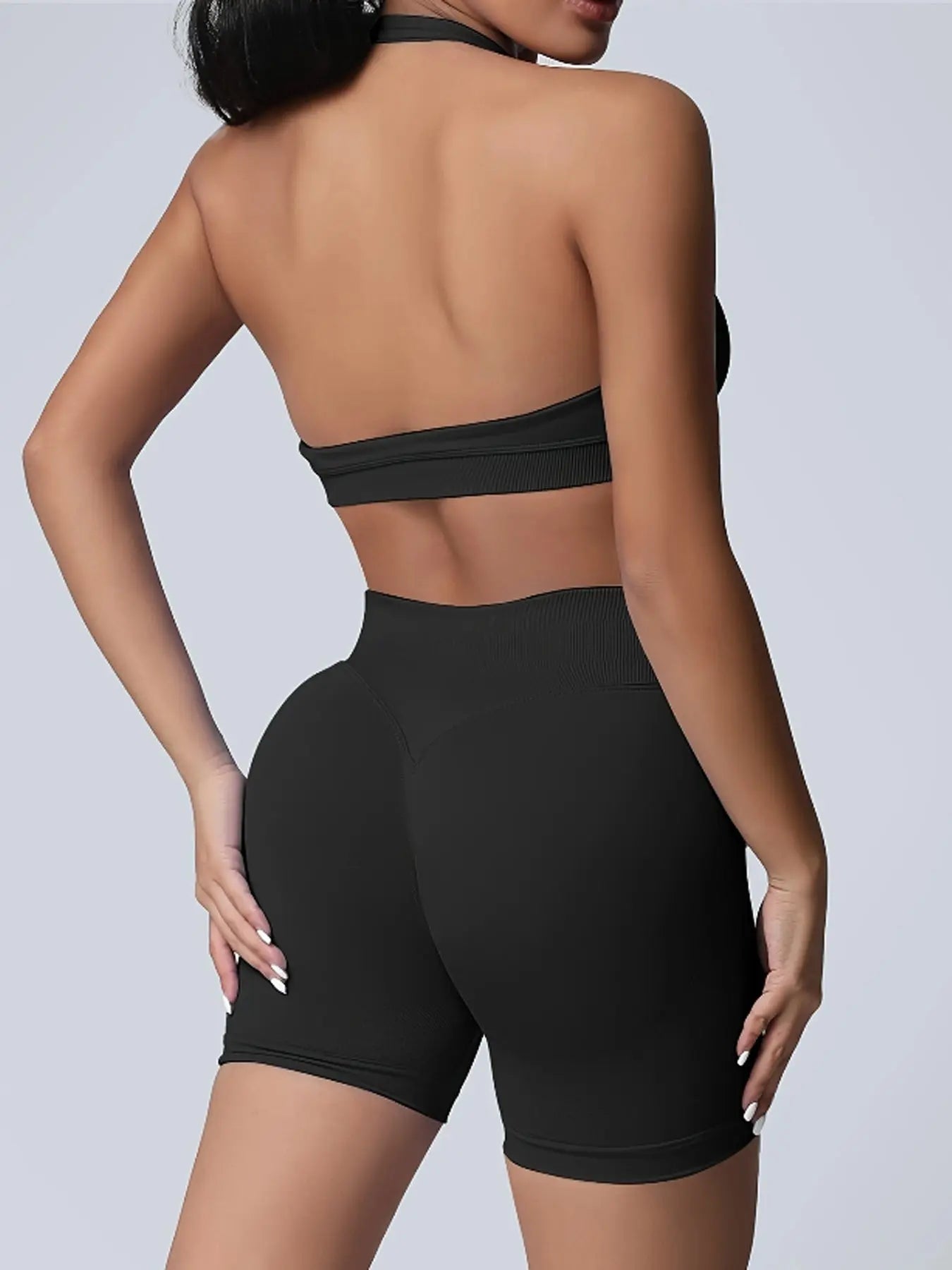 Women's Yoga Workout Set  Sports Bra High-Waist Shorts  Quick-Dry  Breathable Lady T Fashions