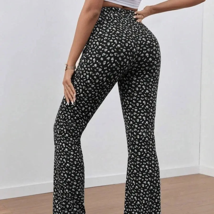 Ladies' Fashionable Casual High Waisted Pencil Geometric Printed Pants Lady T Fashions