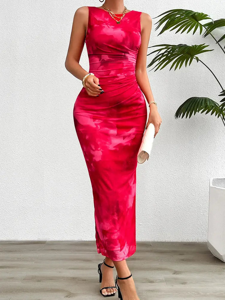 Elegant Slim Sleeveless Mesh Dress Lady T Fashions