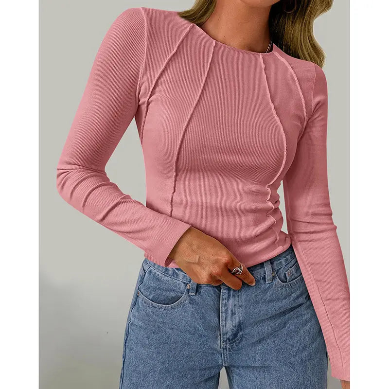 Women Long Sleeve T Shirts Crewneck Slim Fit Tops Going Out Fall Fashion Basic Tee Lady T Fashions