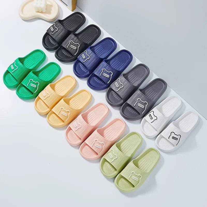 Stylish Striped Women’s Slippers - Open Toe, Comfortable & Non-Slip Indoor Shoes for All Seasons Lady T Fashions