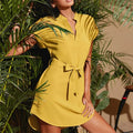 V-neck Short Sleeve Dress With Belt Summer Fashion Bowknot Dresses For Women Clothing Lady T Fashions