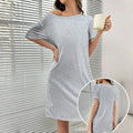 Spring And Summer Home Wear Comfort And Casual Loose Women's Nightdress Short Sleeve Pajamas Lady T Fashions