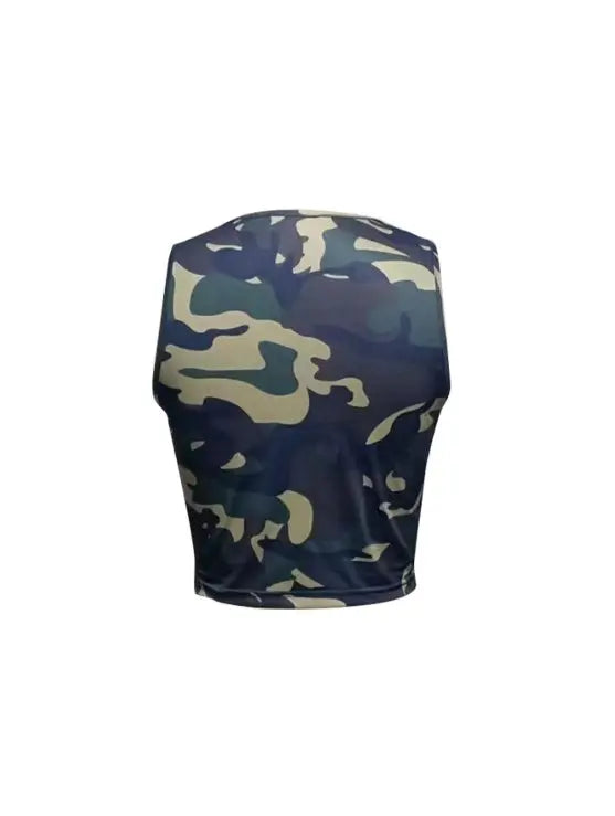 Ladies' Camouflage Chest Hollow Out Fashionable Slimming Camisole Vest Lady T Fashions