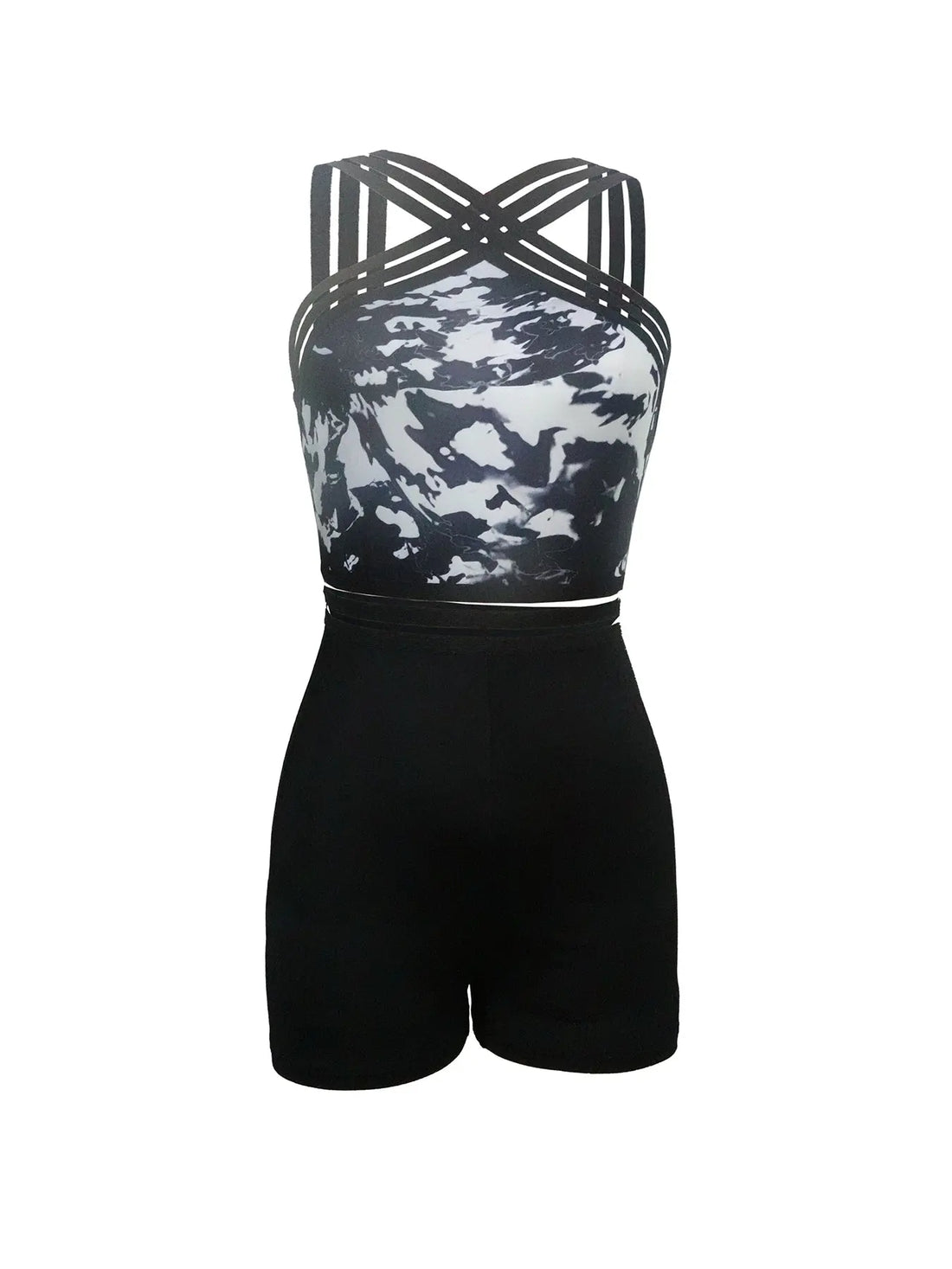 Ladies' Printed One-piece Cross Fashion Jumpsuit Lady T Fashions