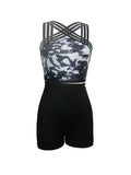 Ladies' Printed One-piece Cross Fashion Jumpsuit Lady T Fashions