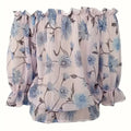 Womens Summer Off Shoulder Blouse Floral Print Ruffle Sleeve Casual Chiffon Tops Shirts Lady T Fashions