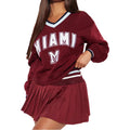 Letter Printed V-neck Long-sleeved Sweater Elastic Pleated Skirt Suit Lady T Fashions