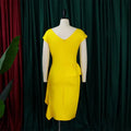 Women's Elegant Ruffle Sleeveless Bodycon Formal Party Cocktail Pencil Midi Dress Lady T Fashions