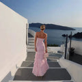 Chest-wrapped Pleated Slim Fit Patchwork Split Dress Lady T Fashions