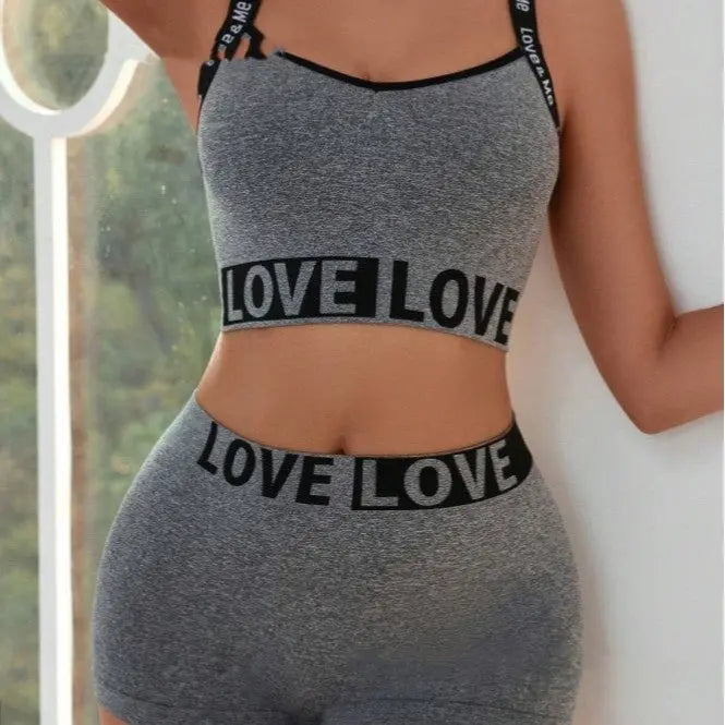 LOVE Letter Waist Head Camisole Women's Boyshorts Lady T Fashions