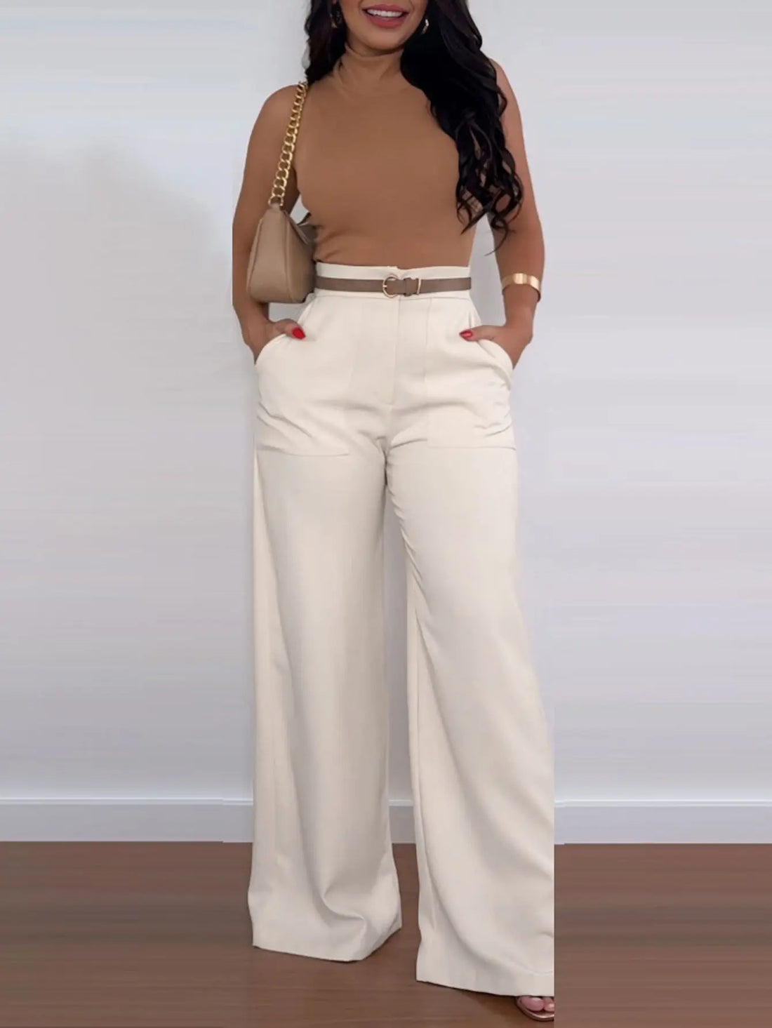 Elegant Straight-leg Trousers, Versatile Wide-leg Trousers Lady T Fashions