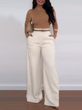 Elegant Straight-leg Trousers, Versatile Wide-leg Trousers Lady T Fashions