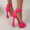 Women's Platform High Heel Shoes, Fashionable Open Toe Buckle Strap Pumps, Women's Footwear Lady T Fashions