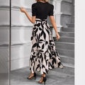 Floral Print Round Neck Exotic Vacation Style Elegant Dress Lady T Fashions