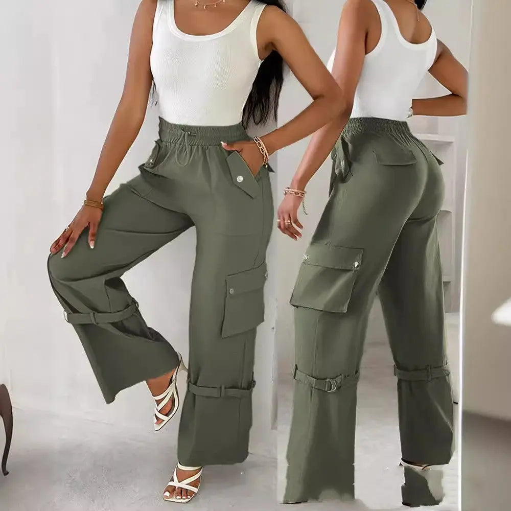 Multi-pocket Adjusting Belt Design Overalls Lady T Fashions