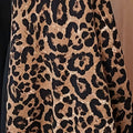 Womens Leopard Print Maxi Dresses Color Block Long Sleeve Dress Casual Summer Dresses Lady T Fashions