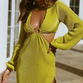 Autumn Fashion Pressed Pleated Waistless Women's Dresses Lady T Fashions