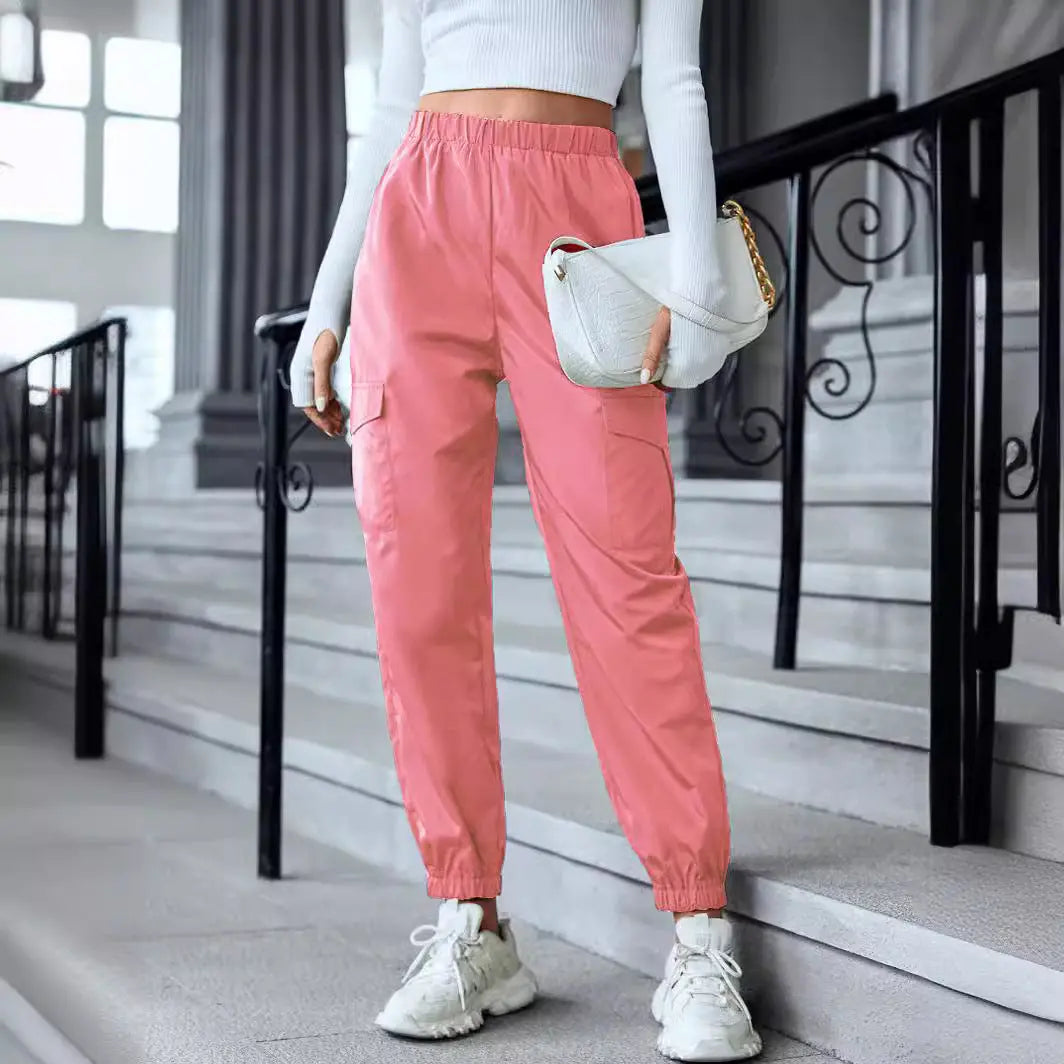 Multi-Color Casual Working Pants Multi-pocket Skinny Pants Lady T Fashions