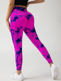 2 Pack New Style Hollow-Out Tie-Dye High-Waisted Tummy-Control Yoga Pants Lady T Fashions