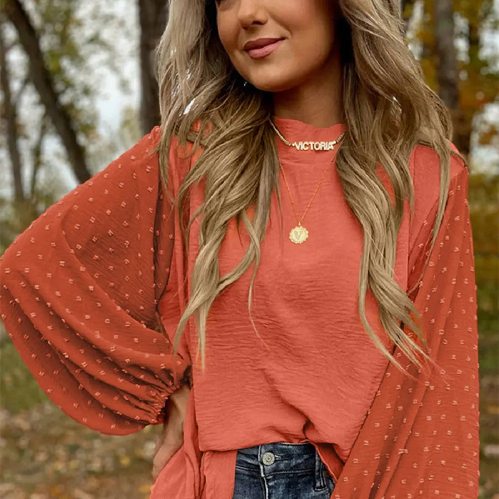 Women's New Round Neck Chiffon Blouse Lady T Fashions