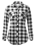 Plaid Pouch Button Cuff Comfort And Casual Printed Women's Shirt Lady T Fashions
