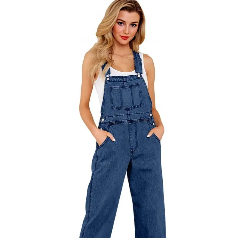 Loose Women's Denim Suspender Pants Lady T Fashions