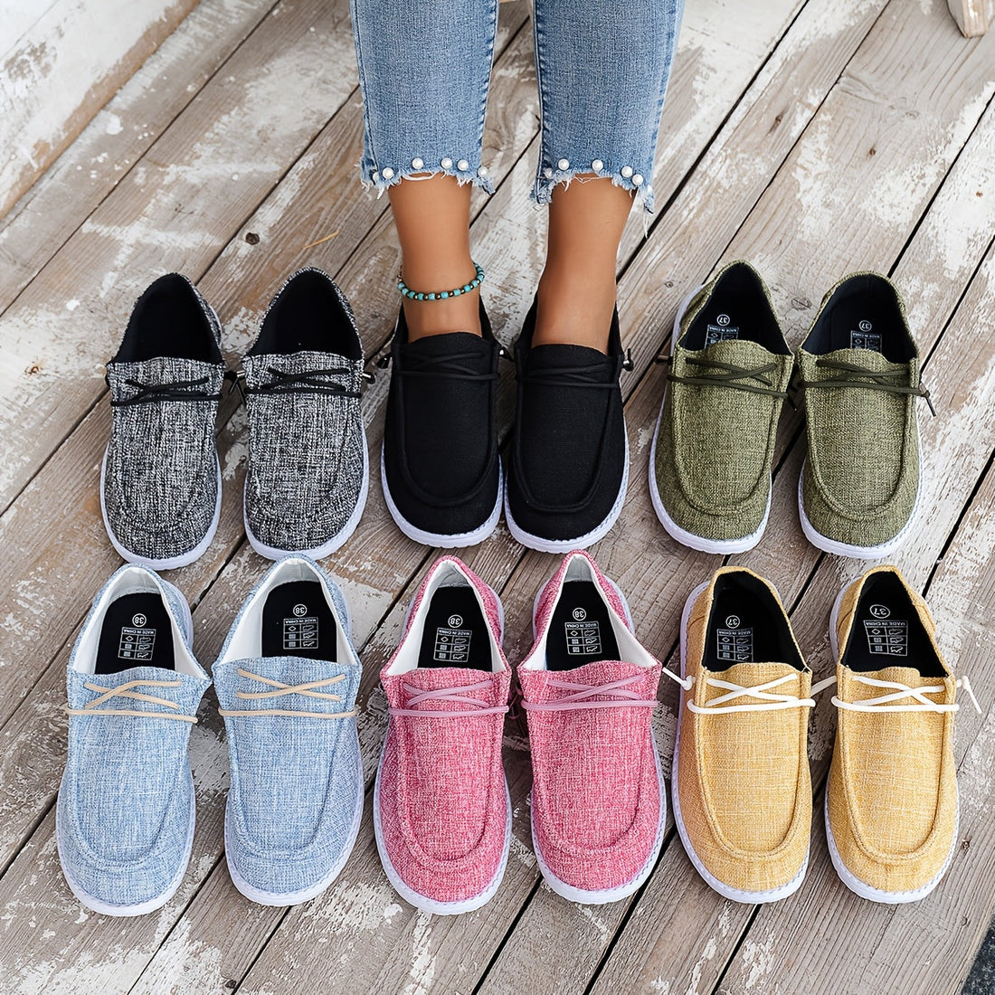Women's Solid Color Canvas Shoes, Casual Lace Up Flat Sneakers, Women's Daily Travel Shoes Lady T Fashions