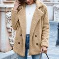 Loose Lapel Fluffy Coat Winter Button Jacket Cardigan Outwear For Women Clothing Lady T Fashions