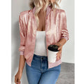 Women's Leopard Print Zip Up Lightweight Bomber Jacket Casual Long Sleeve Outerwear Lady T Fashions