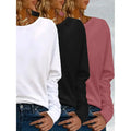 3 Pack Womens Plus Size Long Sleeve Shirts Crew Neck Basic Tee Tops Loose Fit Fall Outfits For Women 1X-5X Lady T Fashions