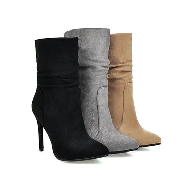 Sexy Stiletto Plus Size Low-Top Women's Boots Lady T Fashions