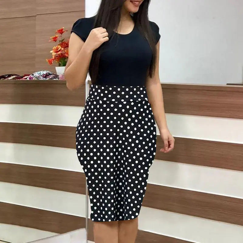 Printed Office Midi Pencil Dress Large Women Dress Lady T Fashions