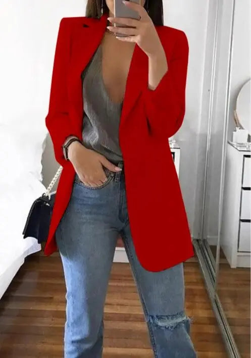 Lapel Slim Cardigan Temperament Blazer Lady T Fashions