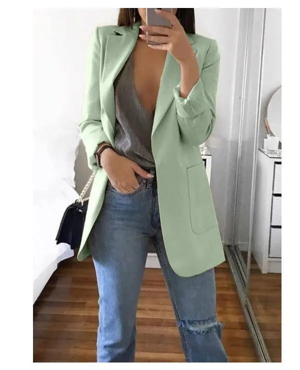 Lapel Slim Cardigan Temperament Blazer Lady T Fashions
