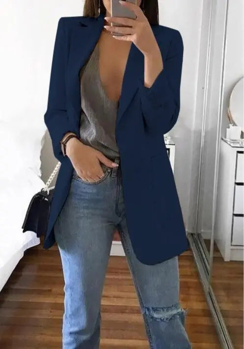 Lapel Slim Cardigan Temperament Blazer Lady T Fashions