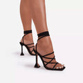 Black Lace-up Shoes Chunky High Heel Sandals Lady T Fashions
