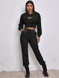 European And American Sports Hooded Sweater Three-piece Street Sports Lady T Fashions