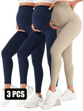 3 Pack Maternity High-Waisted Seamless Yoga Pants For Women - Tummy Support Fitness Leggings Lady T Fashions